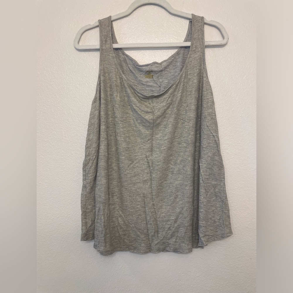 Jennifer Lopez JLO Women’s Gray Gold Shimmer Sleeveless Tank Top Size 3X